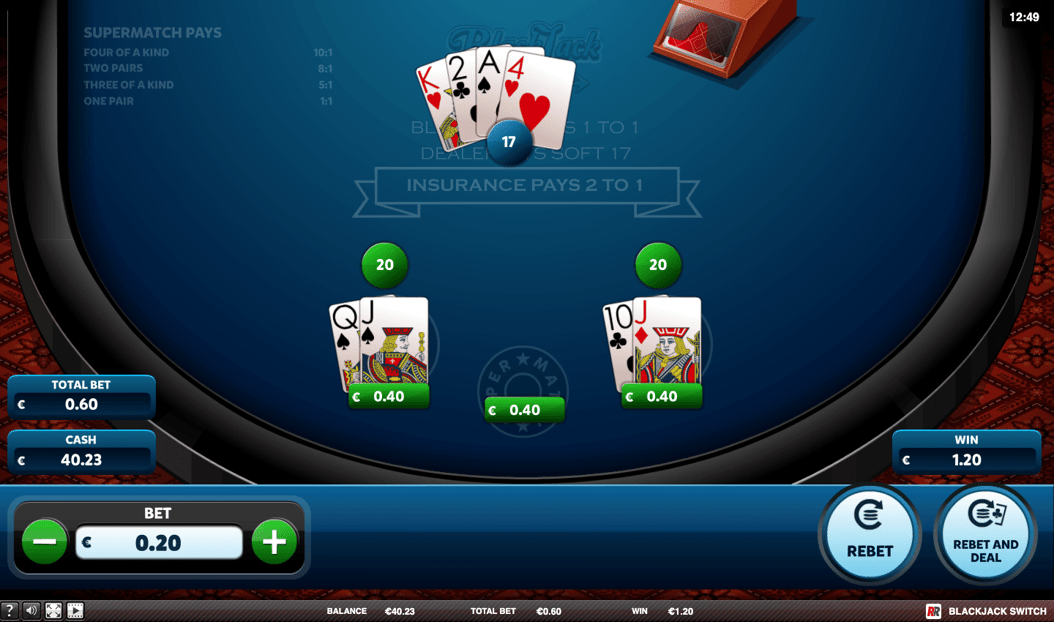 Blackjack - Switch - RedRake Gaming - Win
